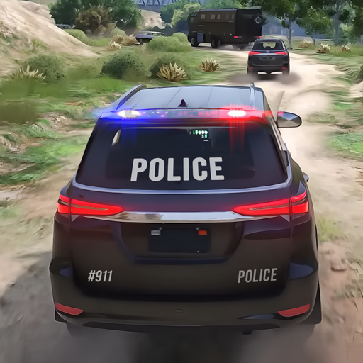 politieauto berg rijden 3d