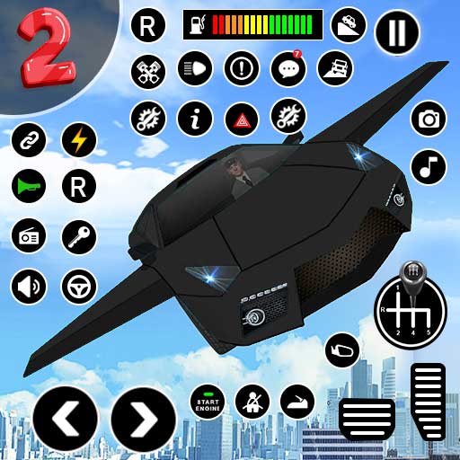 Flying Car Shooting Games 3D
