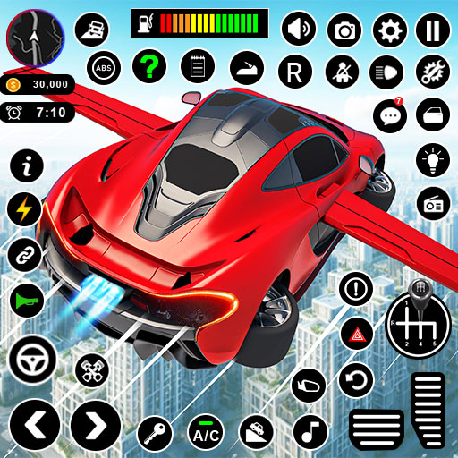 Flying Car Shooting Games 3D